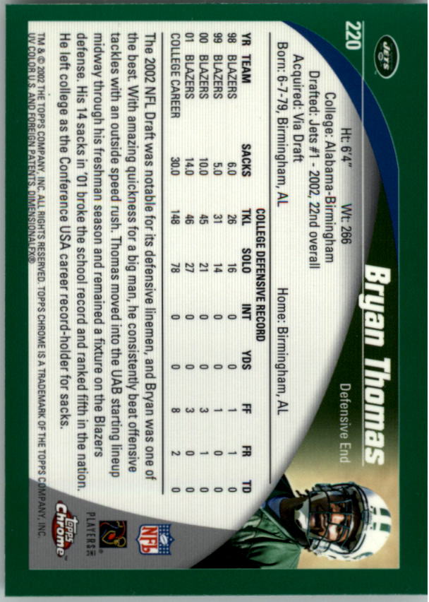 2002 Topps Chrome Football Rookie RC Singles - You Choose - Picture 52 of 99