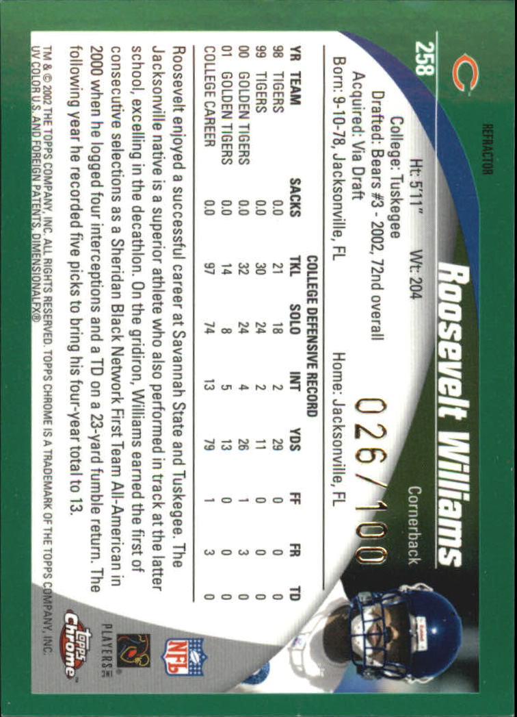 2002 Topps Chrome Football Rookie RC Singles - You Choose - Picture 92 of 99