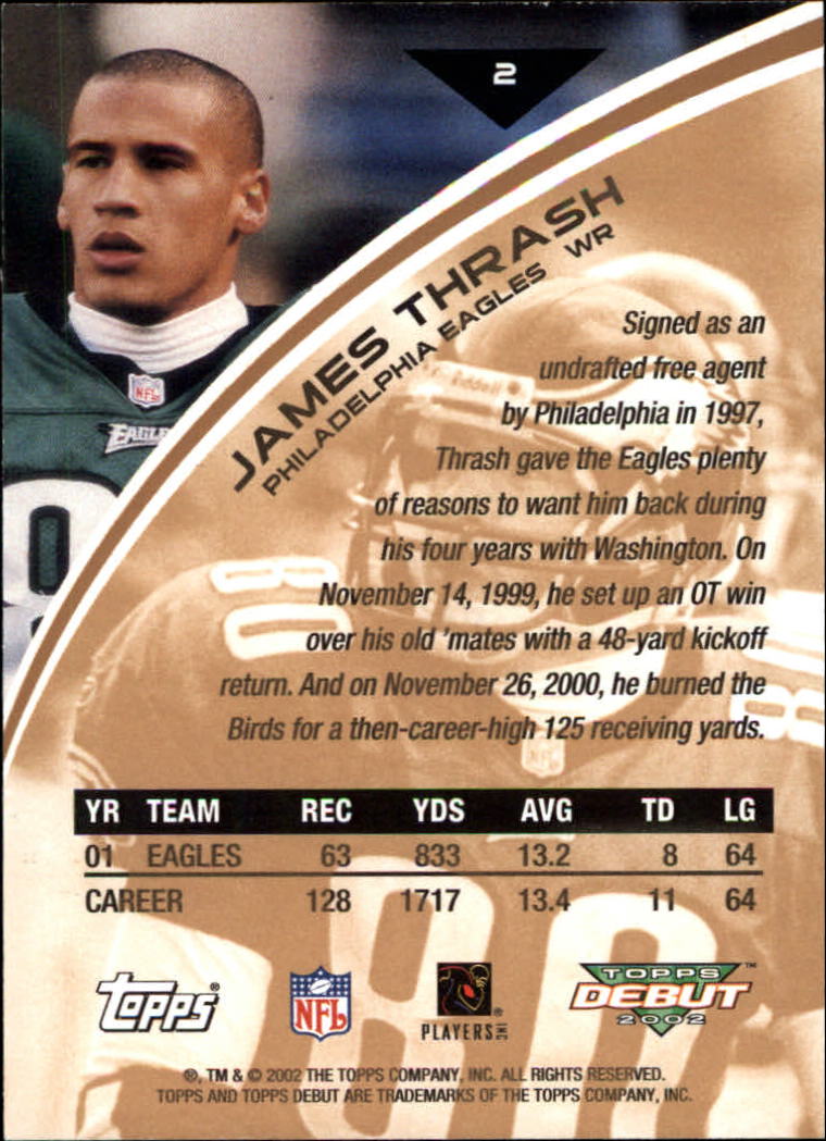 2002 Topps Debut #2 James Thrash back image