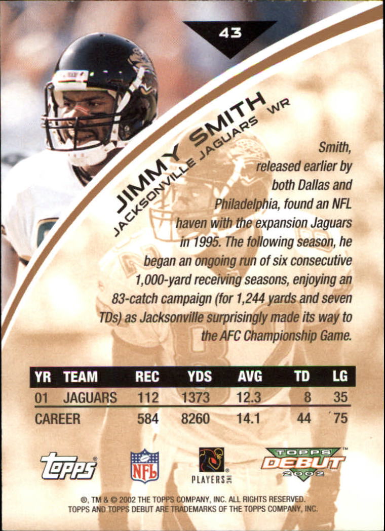 2002 Topps Debut #43 Jimmy Smith back image