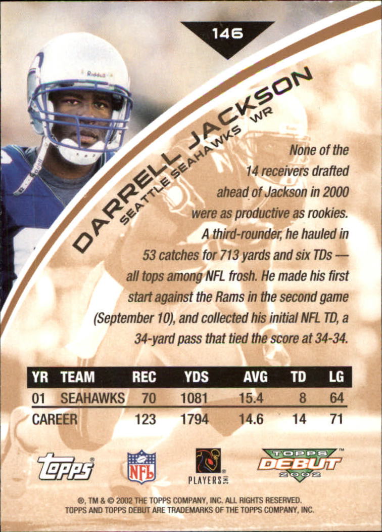 2002 Topps Debut #146 Darrell Jackson back image