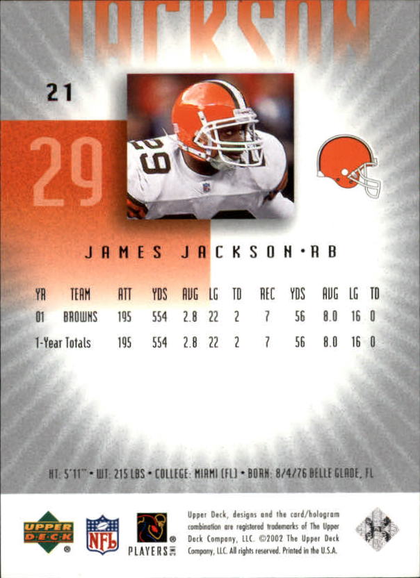 2002 UD Graded #21 James Jackson back image