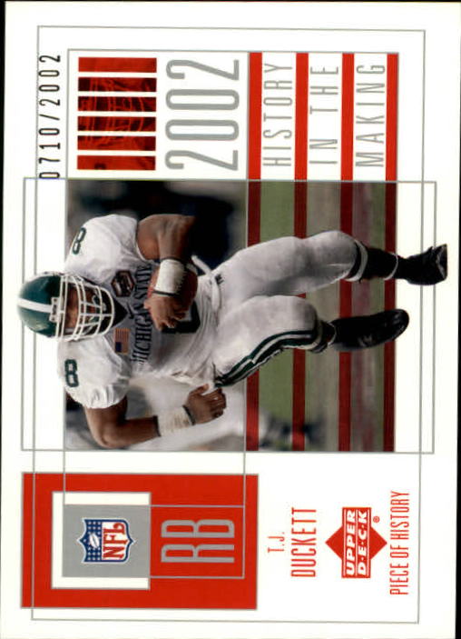 2002 UD Piece of History #126 T.J. Duckett RC