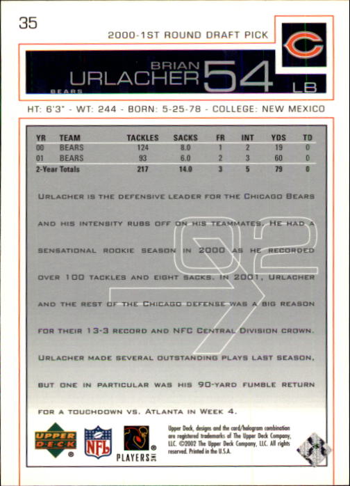 B0188- 2002 Upper Deck FB Card #s 1-200 +Rookies -You Pick- 15+ FREE US SHIP - Picture 69 of 341