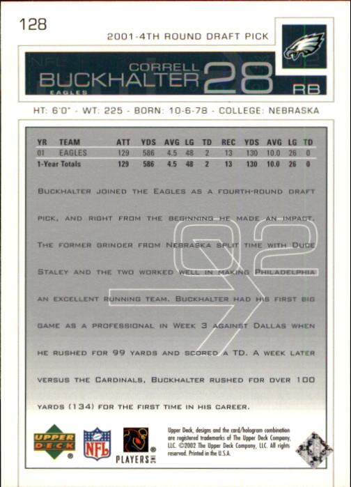 2002 Upper Deck Football "Main Set" Cards #1 to #300 - Picture 197 of 305