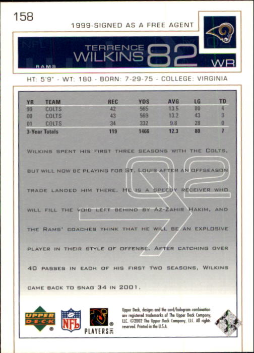 B0188- 2002 Upper Deck FB Card #s 1-200 +Rookies -You Pick- 15+ FREE US SHIP - Picture 299 of 341