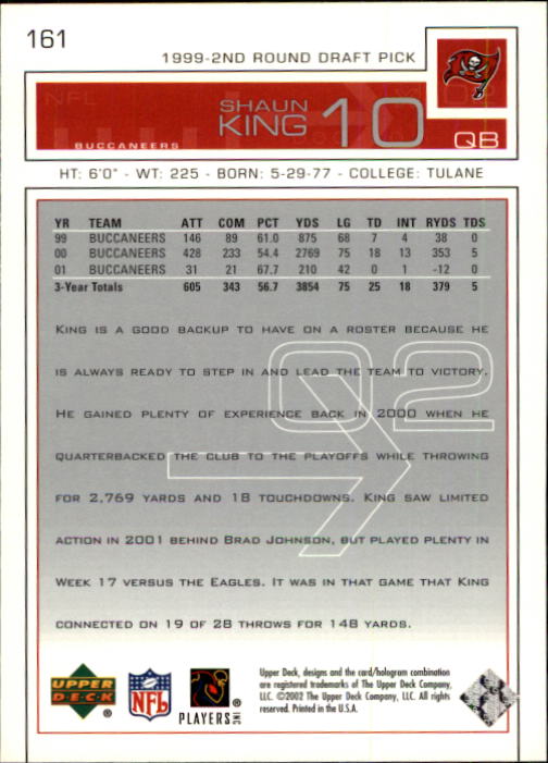 2002 Upper Deck Football "Main Set" Cards #1 to #300 - Picture 243 of 305