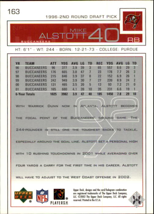 2002 Upper Deck Football "Main Set" Cards #1 to #300 - Picture 247 of 305