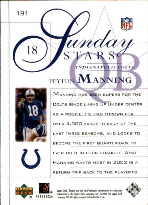 B0188- 2002 Upper Deck FB Card #s 1-200 +Rookies -You Pick- 15+ FREE US SHIP - Picture 339 of 341