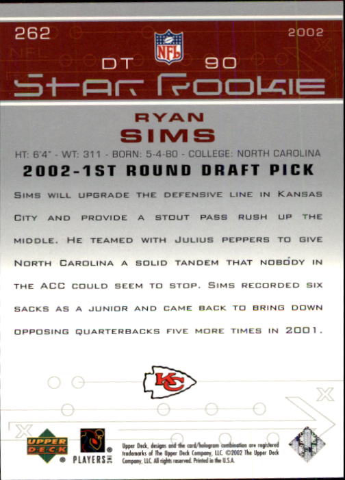 2002 Upper Deck Football "Main Set" Cards #1 to #300 - Picture 295 of 305