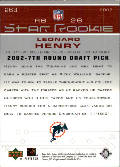 2002 Upper Deck Football "Main Set" Cards #1 to #300 - Picture 297 of 305