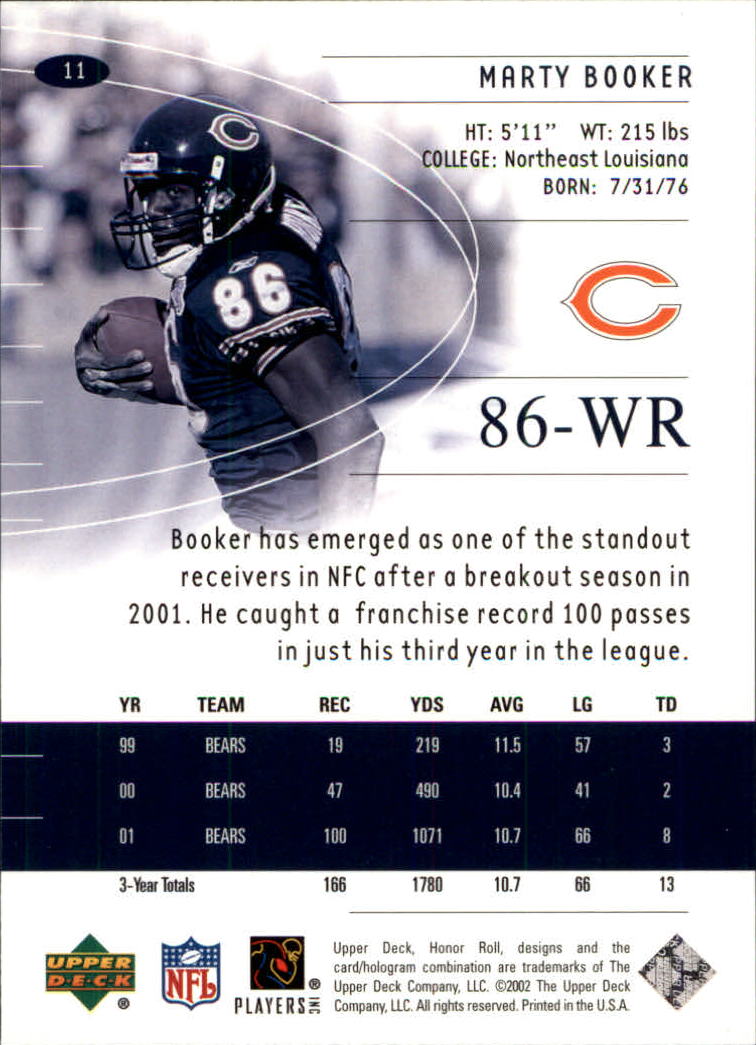 2002 Honor Roll (Upper Deck) Football "Main Set" Cards #1 to #166 - Picture 21 of 191