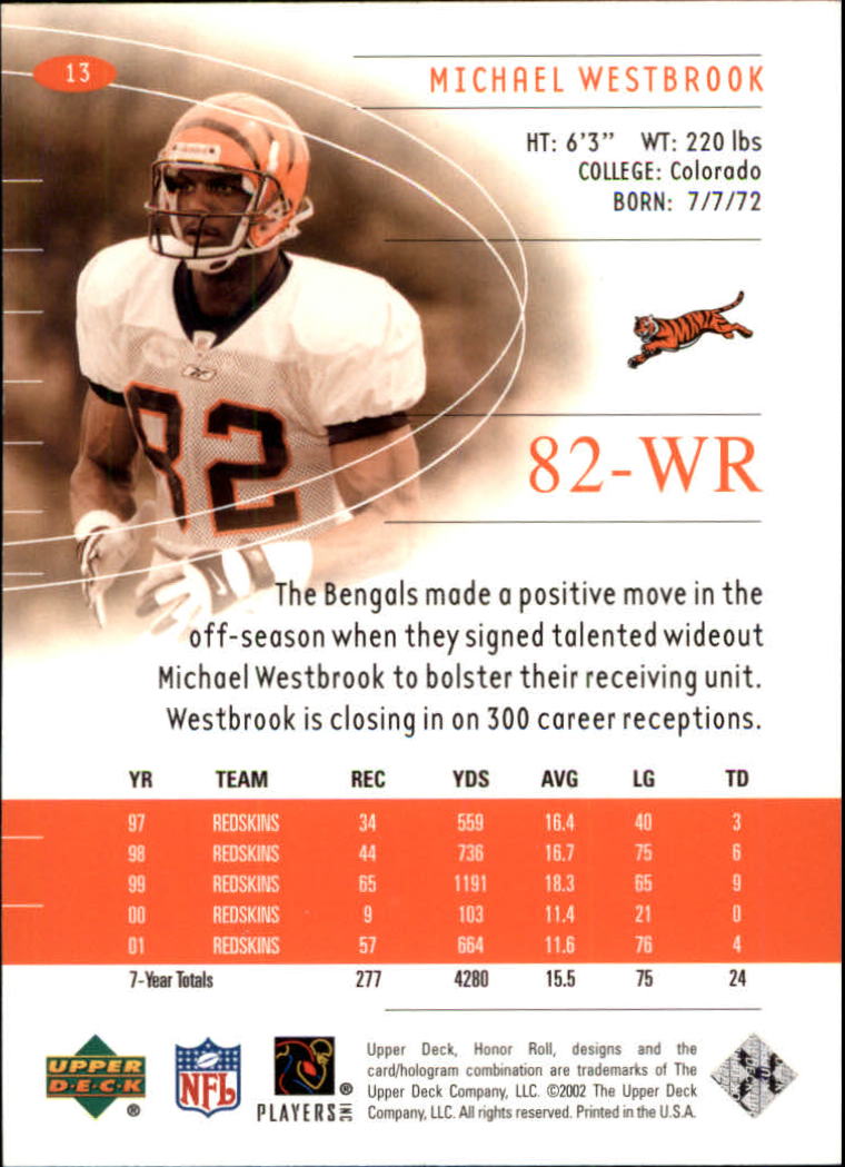 2002 Honor Roll (Upper Deck) Football "Main Set" Cards #1 to #166 - Picture 25 of 191