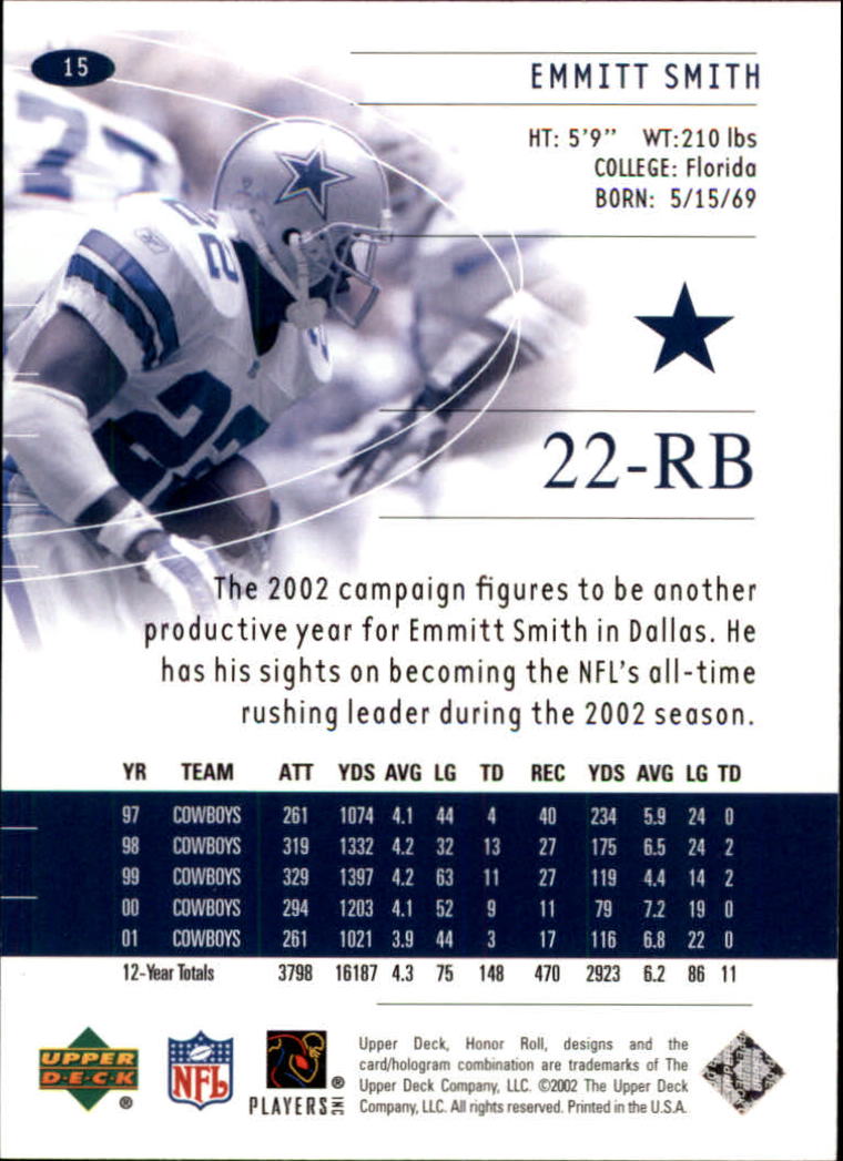 2002 Honor Roll (Upper Deck) Football "Main Set" Cards #1 to #166 - Picture 29 of 191