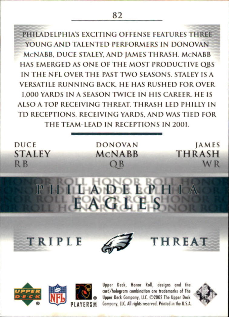 2002 Honor Roll (Upper Deck) Football "Main Set" Cards #1 to #166 - Picture 157 of 191