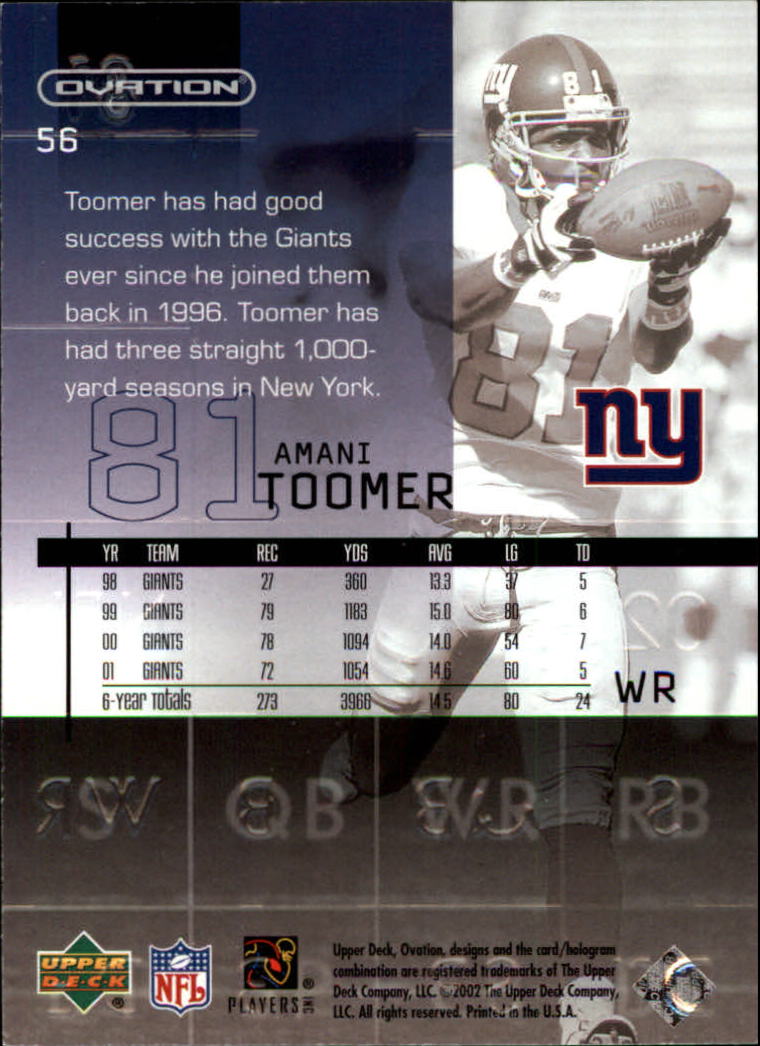 2002 Ovation (Upper Deck) Football Cards - Picture 41 of 63