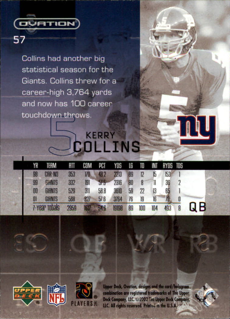 2002 Ovation (Upper Deck) Football Cards - Picture 43 of 63
