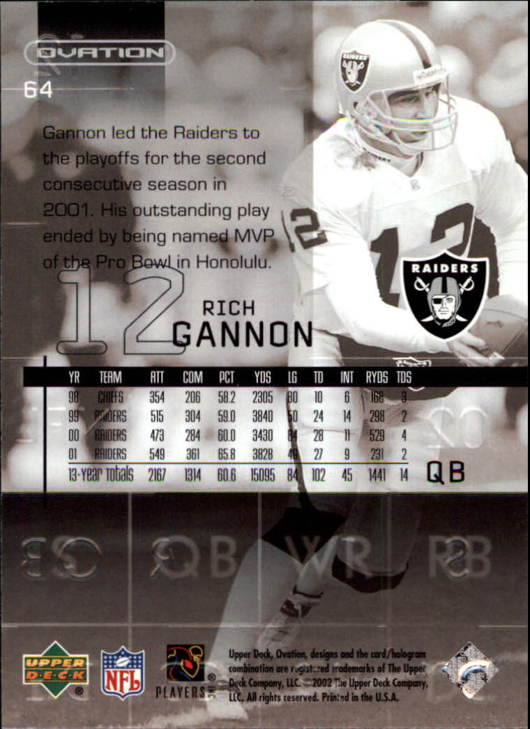 2002 Ovation (Upper Deck) Football Cards - Picture 47 of 63
