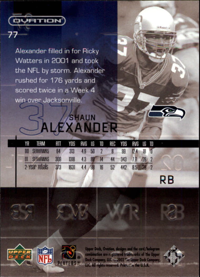 2002 Ovation (Upper Deck) Football Cards - Picture 53 of 63