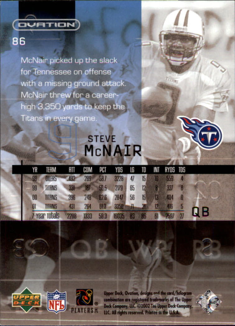 2002 Ovation (Upper Deck) Football Cards - Picture 57 of 63