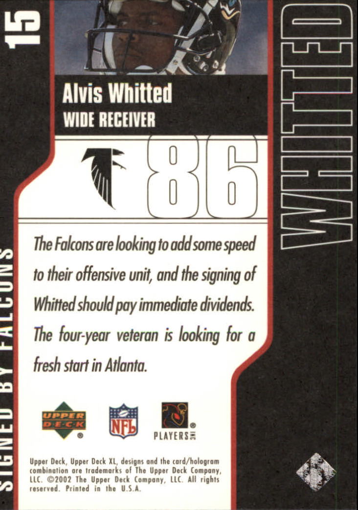 2002 Upper Deck XL #15 Alvis Whitted back image