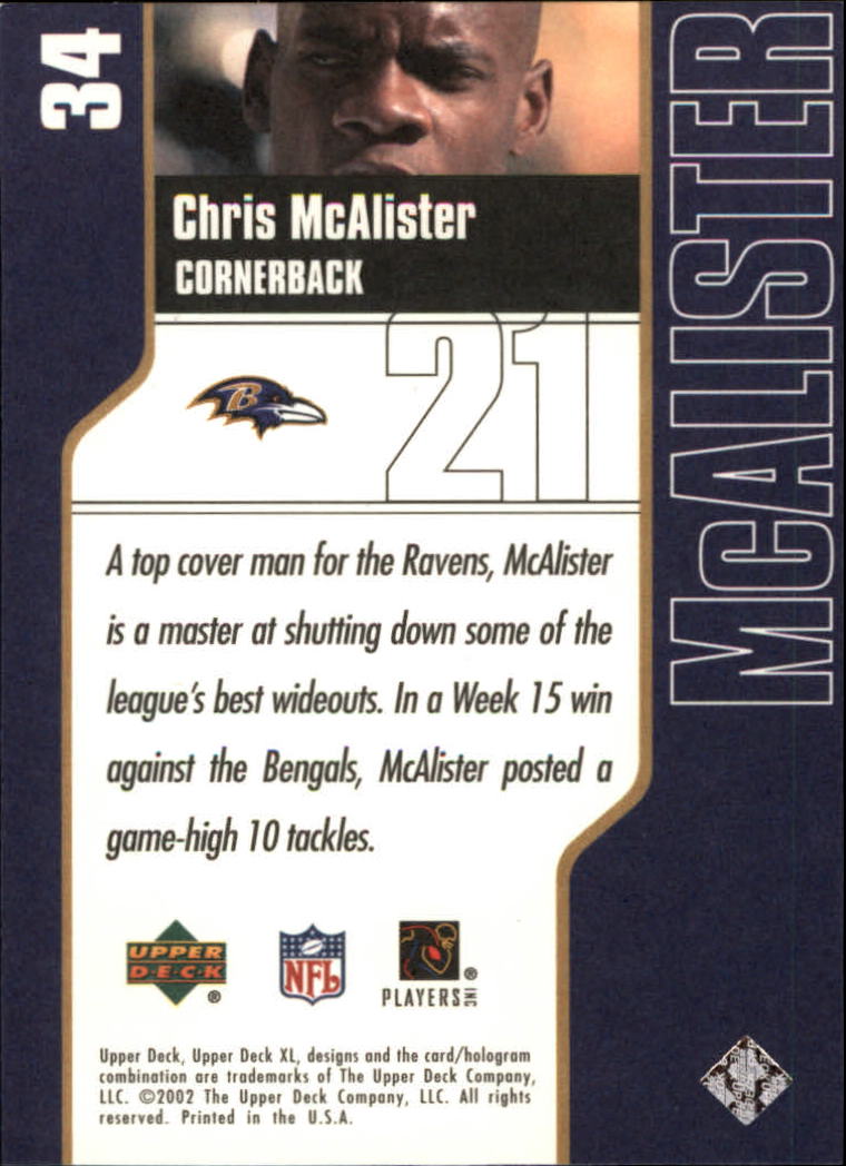 2002 XL (Upper Deck) Football "Main Set" Cards #16 to #300 - Picture 23 of 315