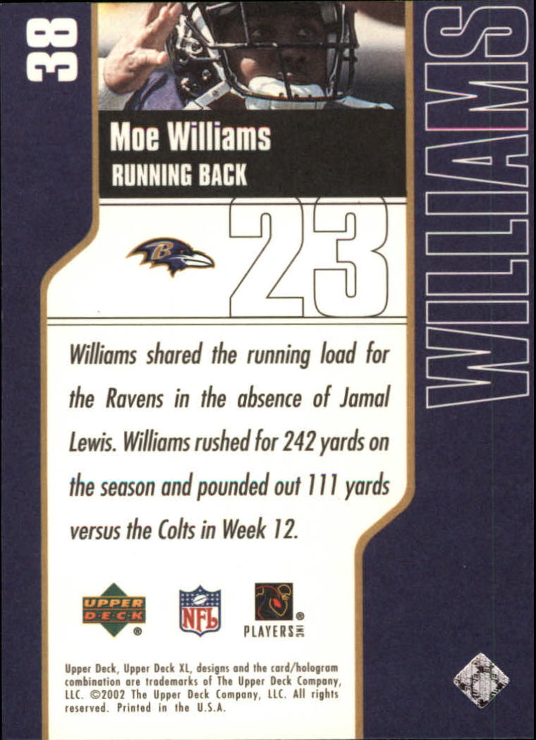 2002 Upper Deck XL #38 Moe Williams back image