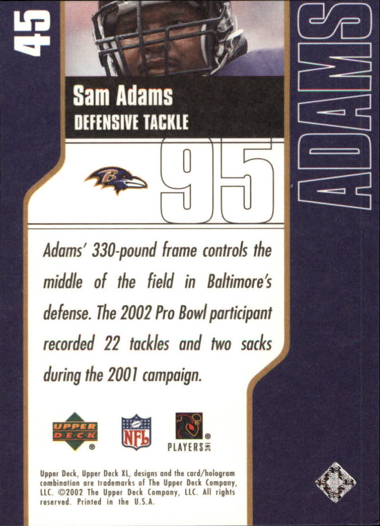 2002 XL (Upper Deck) Football "Main Set" Cards #16 to #300 - Picture 33 of 315