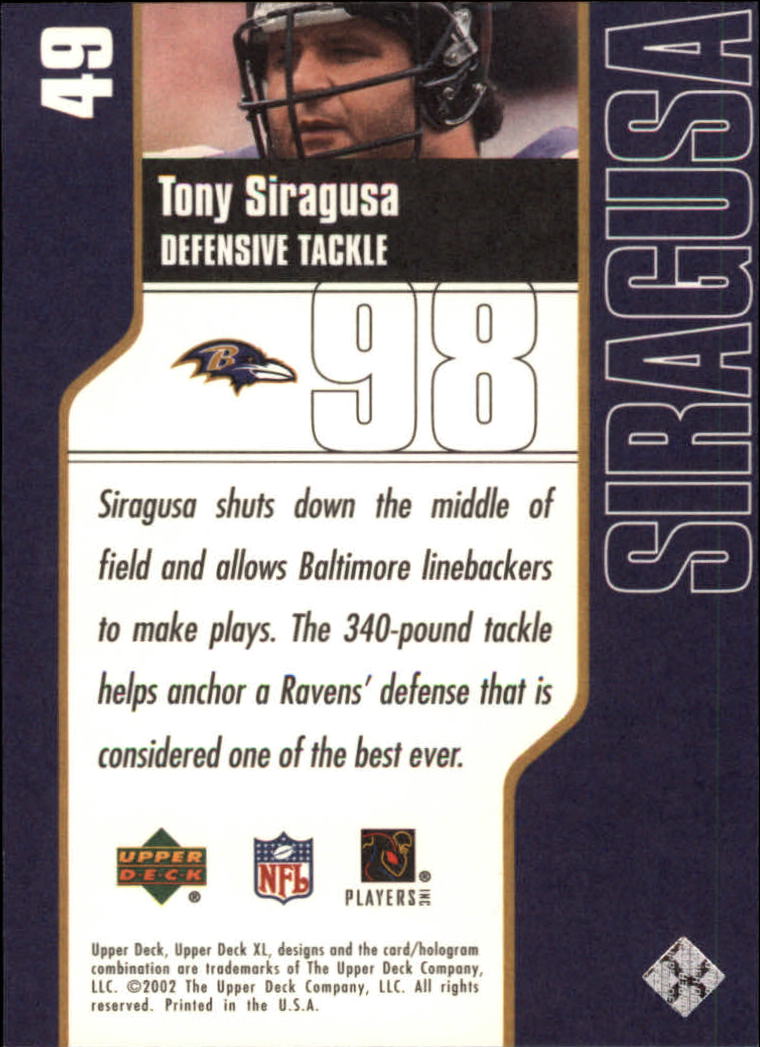 2002 XL (Upper Deck) Football "Main Set" Cards #16 to #300 - Picture 35 of 315