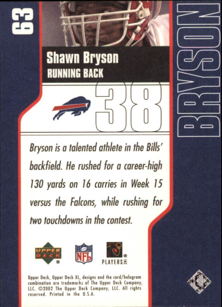 2002 XL (Upper Deck) Football "Main Set" Cards #16 to #300 - Picture 53 of 315