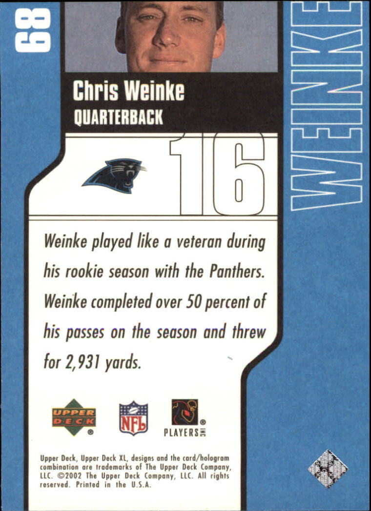 2002 XL (Upper Deck) Football "Main Set" Cards #16 to #300 - Picture 63 of 315