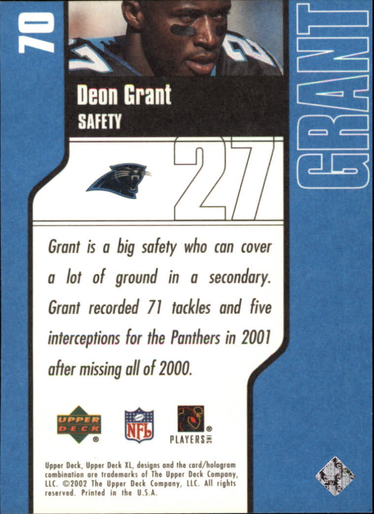2002 XL (Upper Deck) Football "Main Set" Cards #16 to #300 - Picture 65 of 315