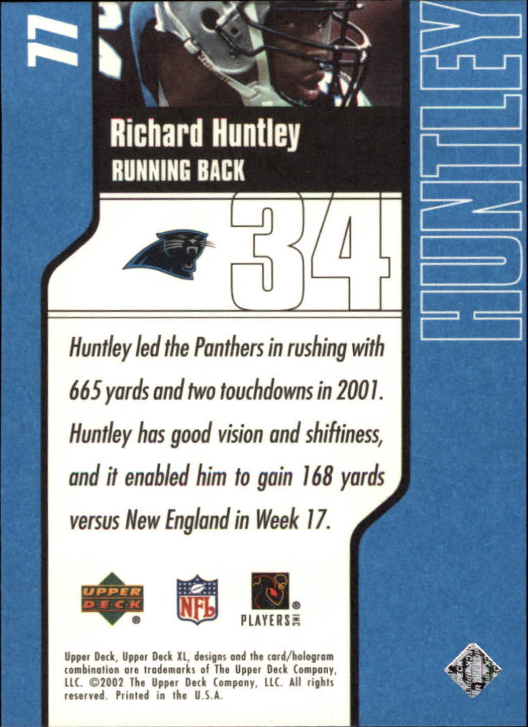 2002 Upper Deck XL #77 Richard Huntley back image