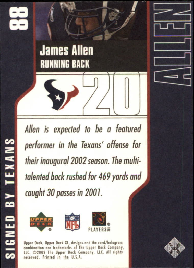 2002 XL (Upper Deck) Football "Main Set" Cards #16 to #300 - Picture 81 of 315