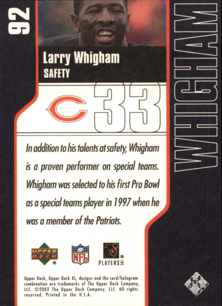 2002 XL (Upper Deck) Football "Main Set" Cards #16 to #300 - Picture 85 of 315