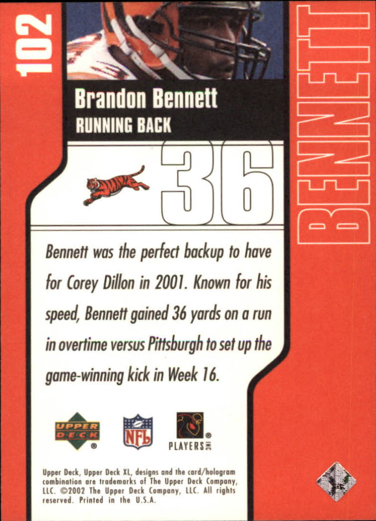 2002 XL (Upper Deck) Football "Main Set" Cards #16 to #300 - Picture 95 of 315
