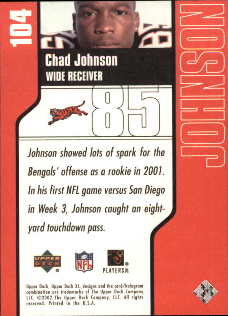 2002 Upper Deck XL #104 Chad Johnson back image