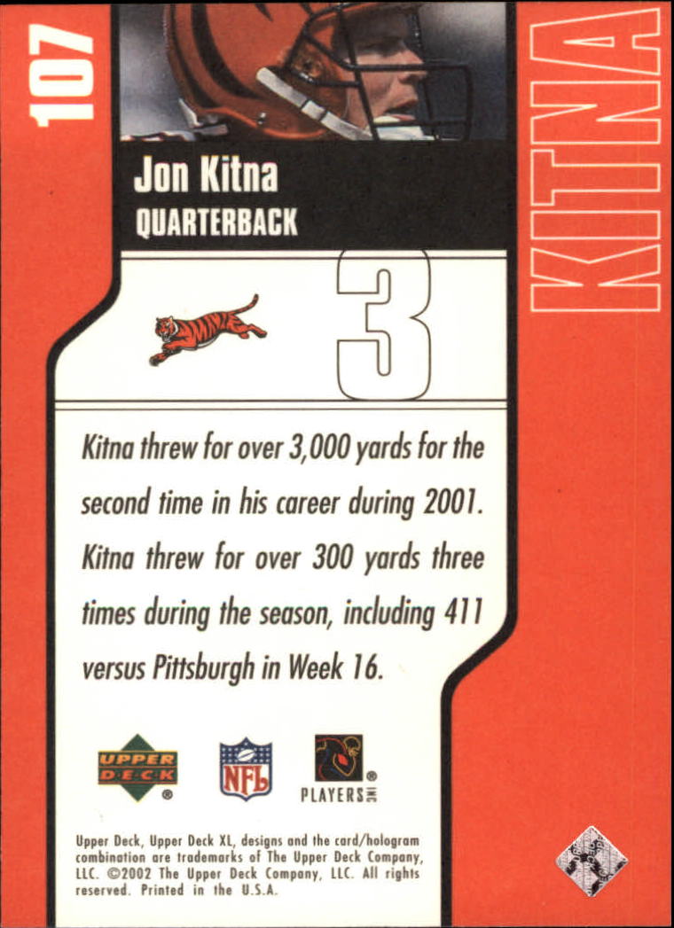 2002 XL (Upper Deck) Football "Main Set" Cards #16 to #300 - Picture 101 of 315