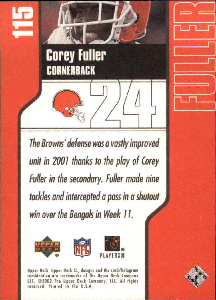2002 XL (Upper Deck) Football "Main Set" Cards #16 to #300 - Picture 113 of 315