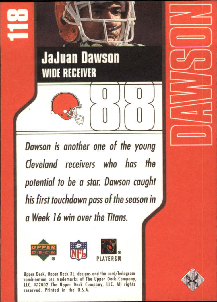 2002 XL (Upper Deck) Football "Main Set" Cards #16 to #300 - Picture 117 of 315