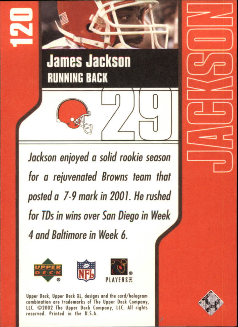 2002 Upper Deck XL #120 James Jackson back image
