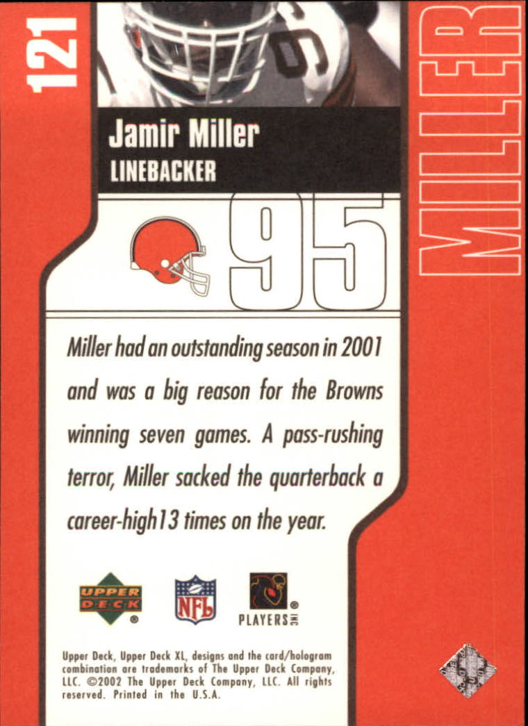 2002 XL (Upper Deck) Football "Main Set" Cards #16 to #300 - Picture 121 of 315