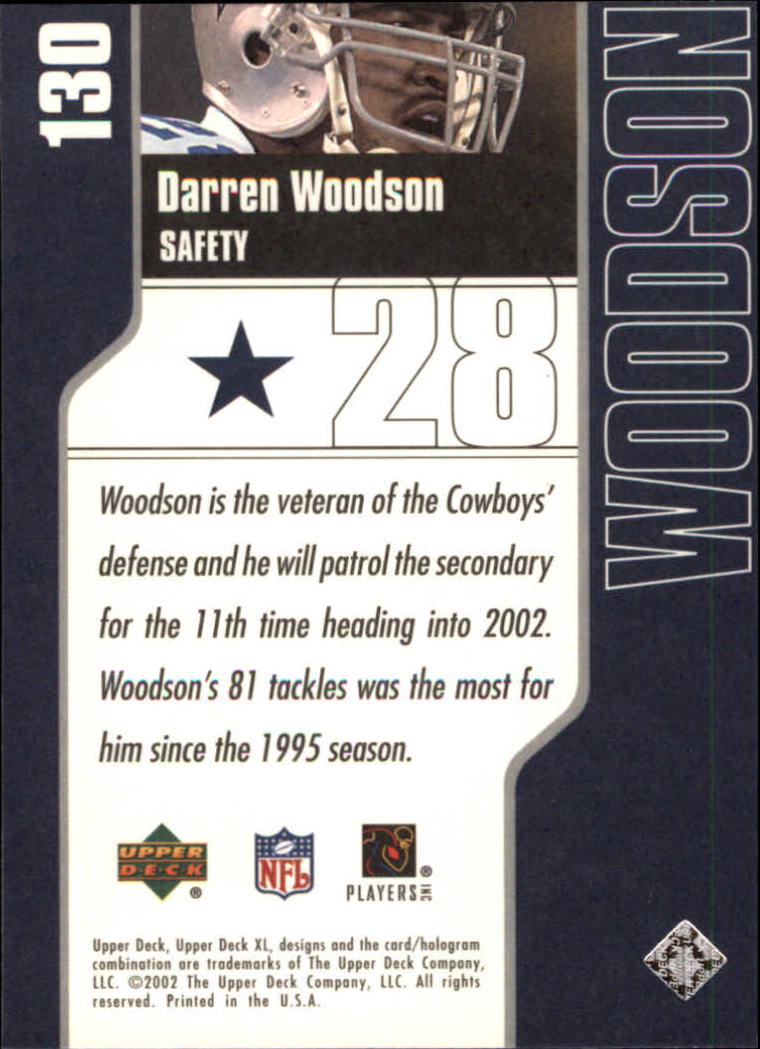 2002 XL (Upper Deck) Football "Main Set" Cards #16 to #300 - Picture 135 of 315