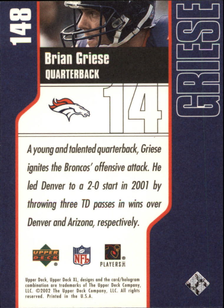 2002 XL (Upper Deck) Football "Main Set" Cards #16 to #300 - Picture 153 of 315