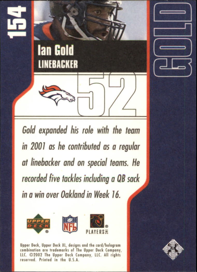 2002 XL (Upper Deck) Football "Main Set" Cards #16 to #300 - Picture 161 of 315