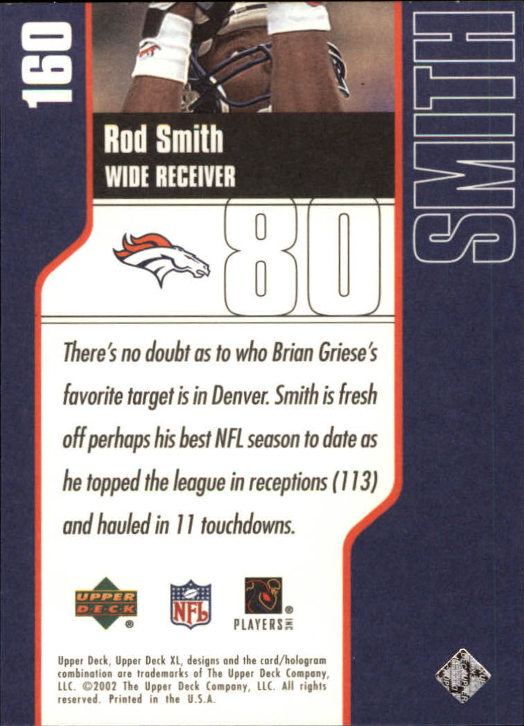 2002 XL (Upper Deck) Football "Main Set" Cards #16 to #300 - Picture 167 of 315