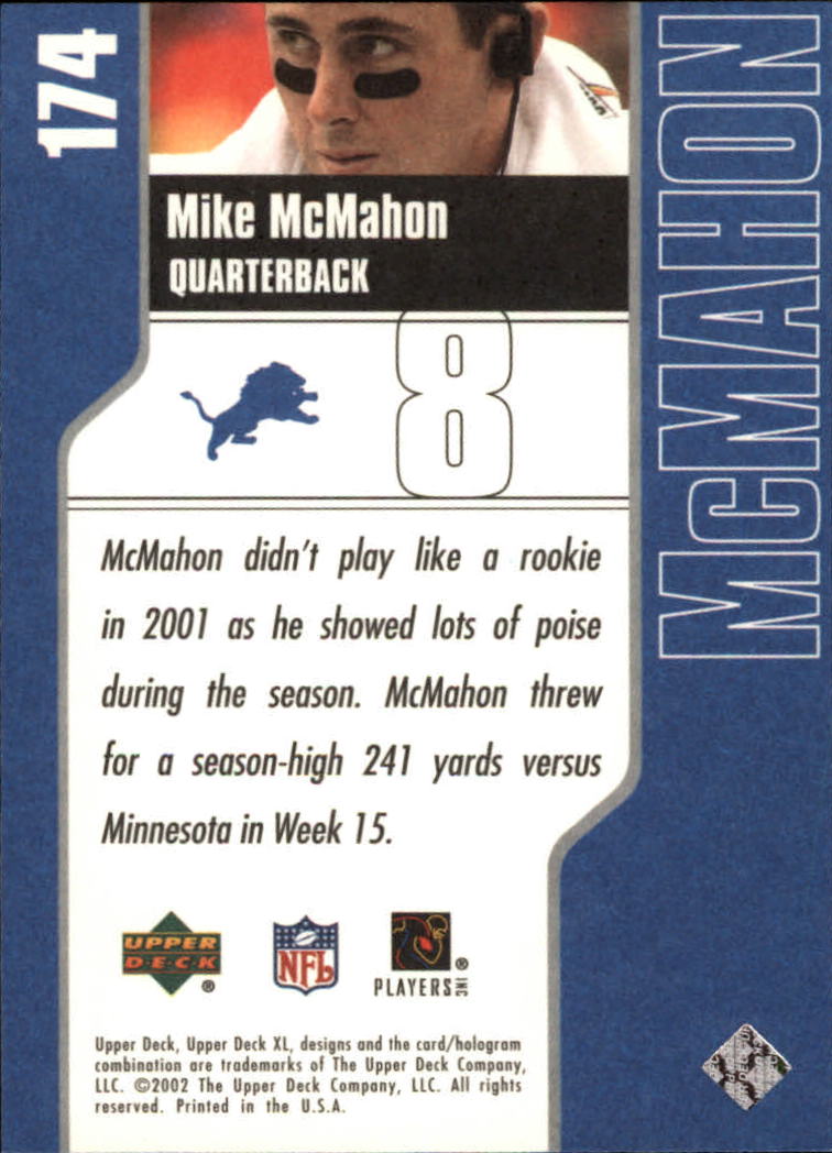 2002 XL (Upper Deck) Football "Main Set" Cards #16 to #300 - Picture 183 of 315