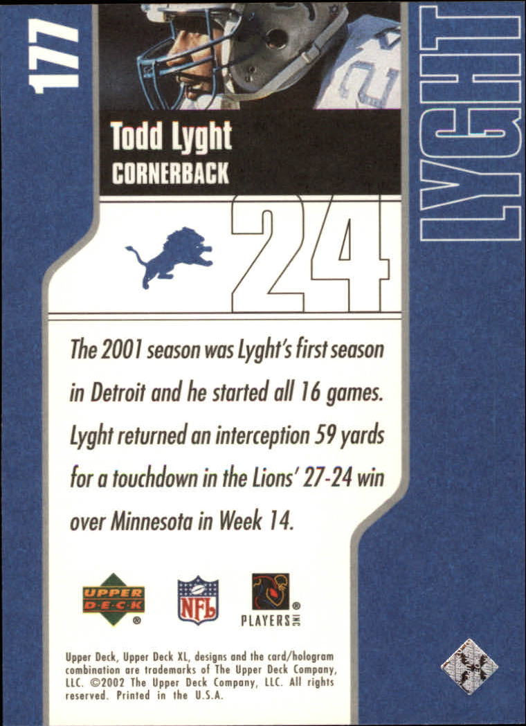 2002 XL (Upper Deck) Football "Main Set" Cards #16 to #300 - Picture 187 of 315