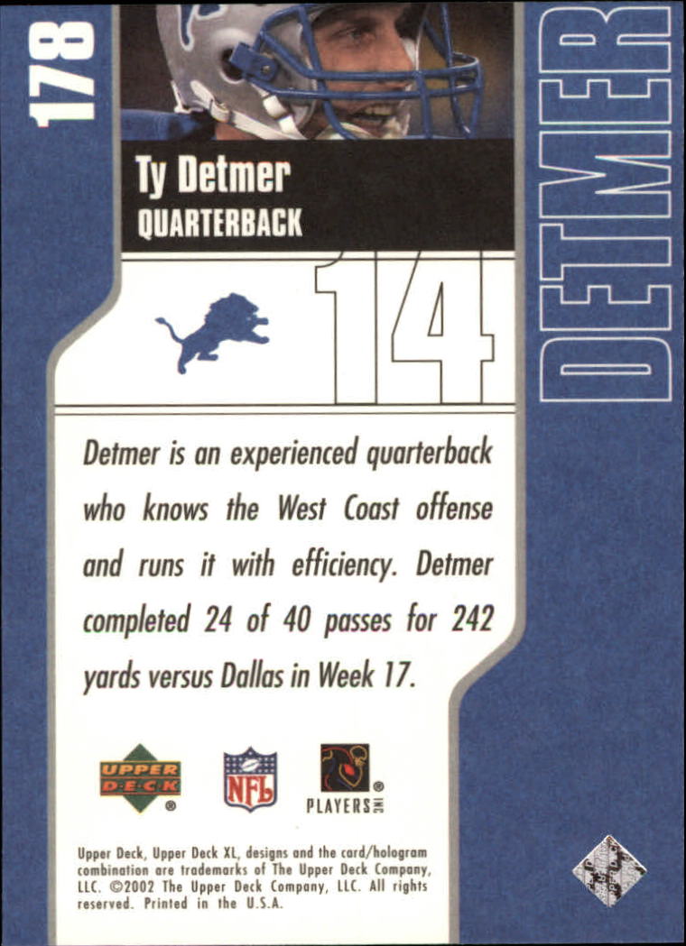 2002 XL (Upper Deck) Football "Main Set" Cards #16 to #300 - Picture 189 of 315