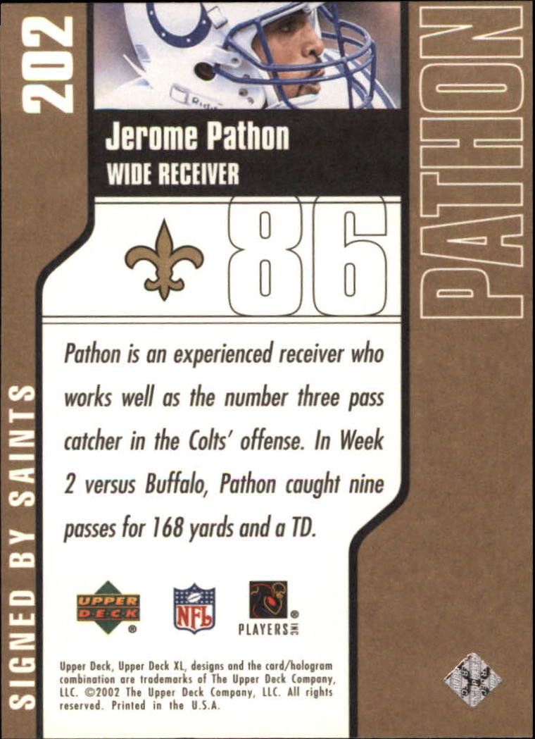 2002 XL (Upper Deck) Football "Main Set" Cards #16 to #300 - Picture 219 of 315